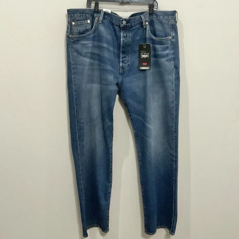 Levi's Premium 501 Jeans Blue Stretch Denim Big &Tall Sz 46 X 36 NWT